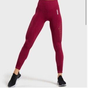 Gymshark Beet Red High Waisted Seamless Gym Workout Leggings